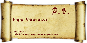 Papp Vanessza névjegykártya